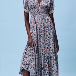 Zara Multicolor Floral Midi Dress